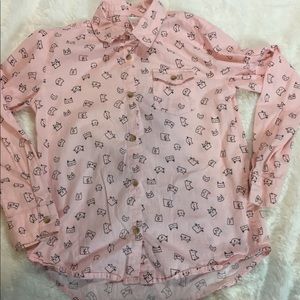 Cat & Jack kitty cat button down